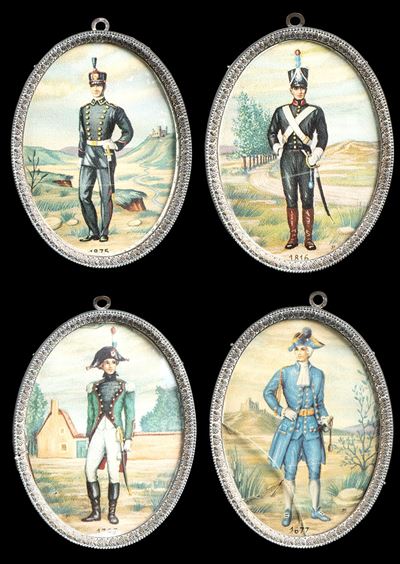 Quattro Miniature Acquarellate