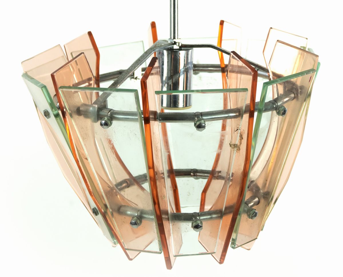 Lampadario Vintage Rosa e Verde