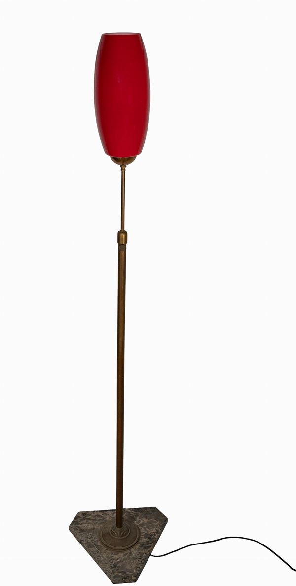 Gino Vistosi - Vintage Red Murano Glass Floor Lamp