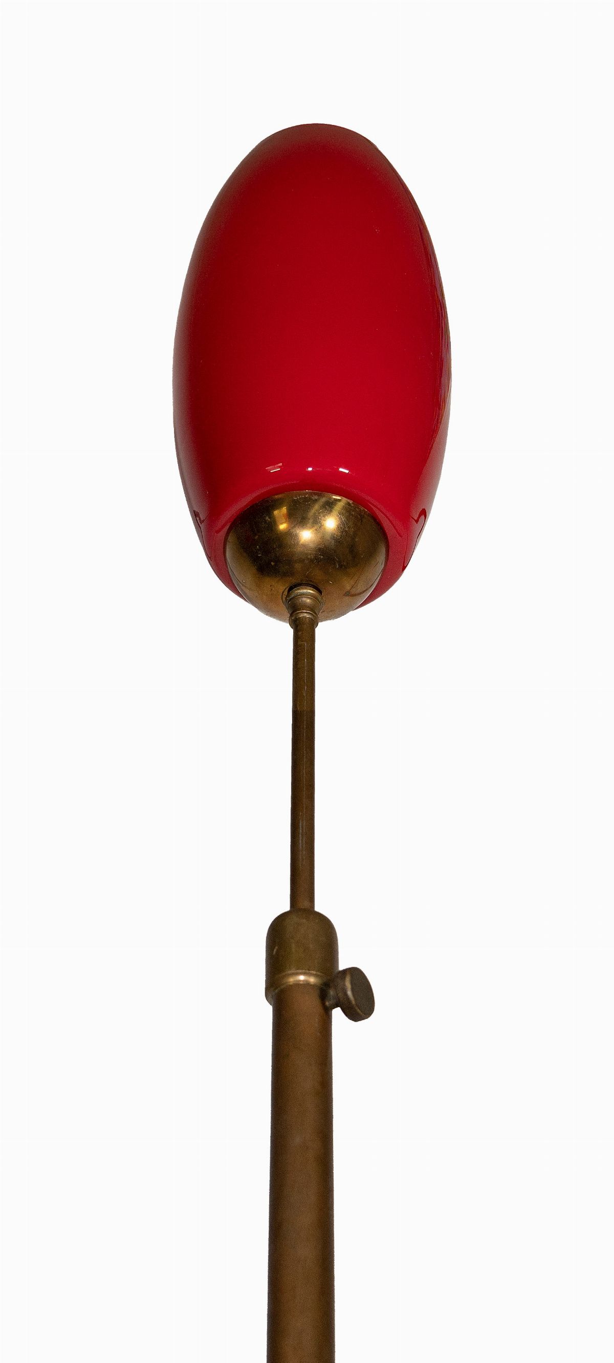 Gino Vistosi - Lampada da Terra Vintage in Vetro di Murano Rosso