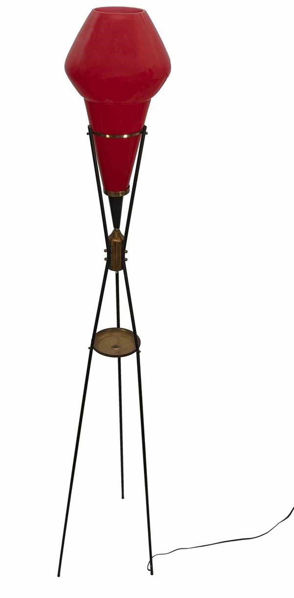 Vintage red floor lamp