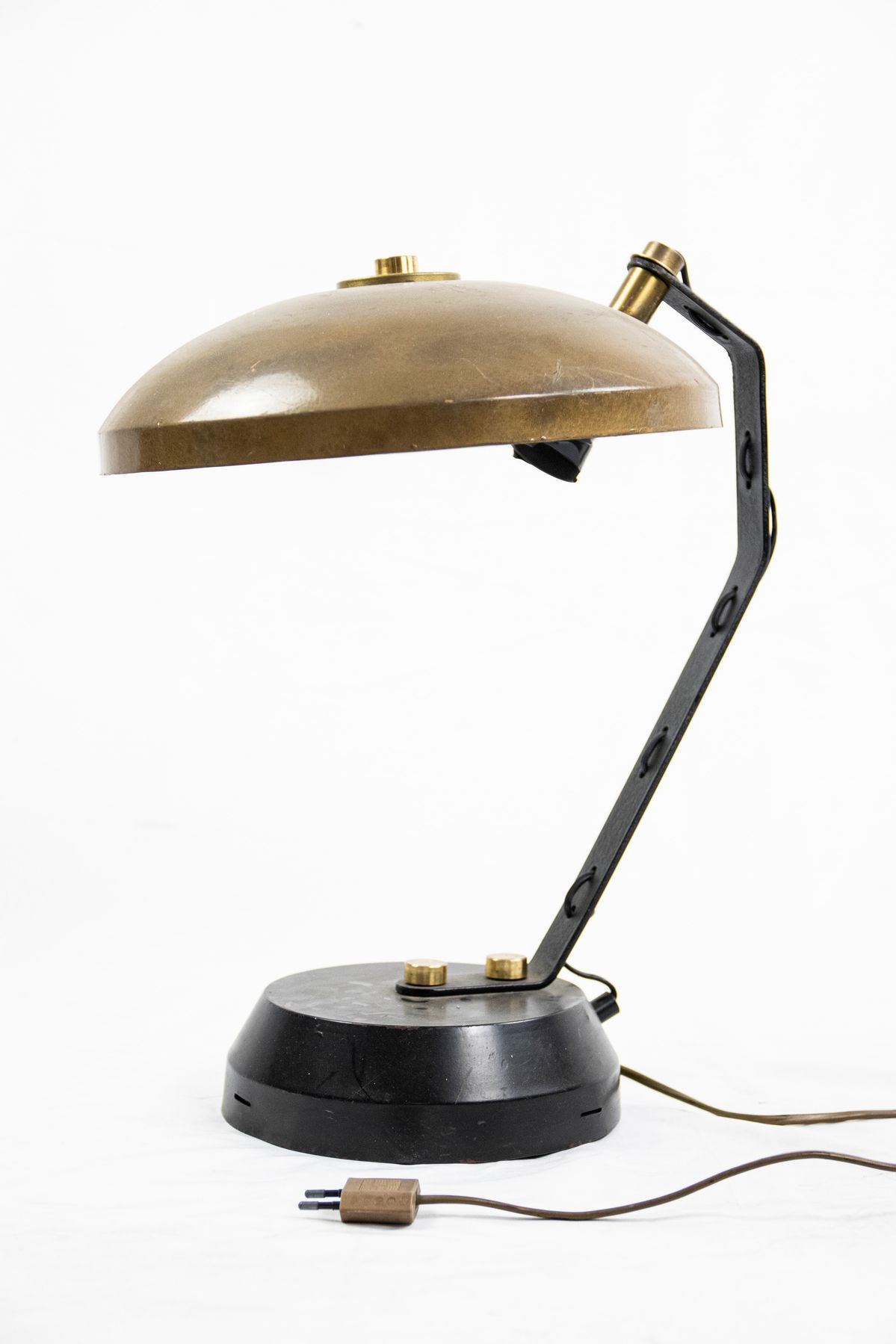 Lampada da Tavolo Vintage in Metallo e Ottone