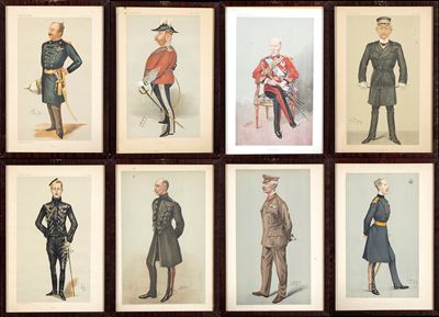 Lotto di Otto Stampe a Vario Soggetto Militare, Parti della Rivista Vanity Fair