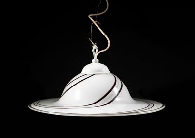 Lampadario di Murano Bianco e Nero