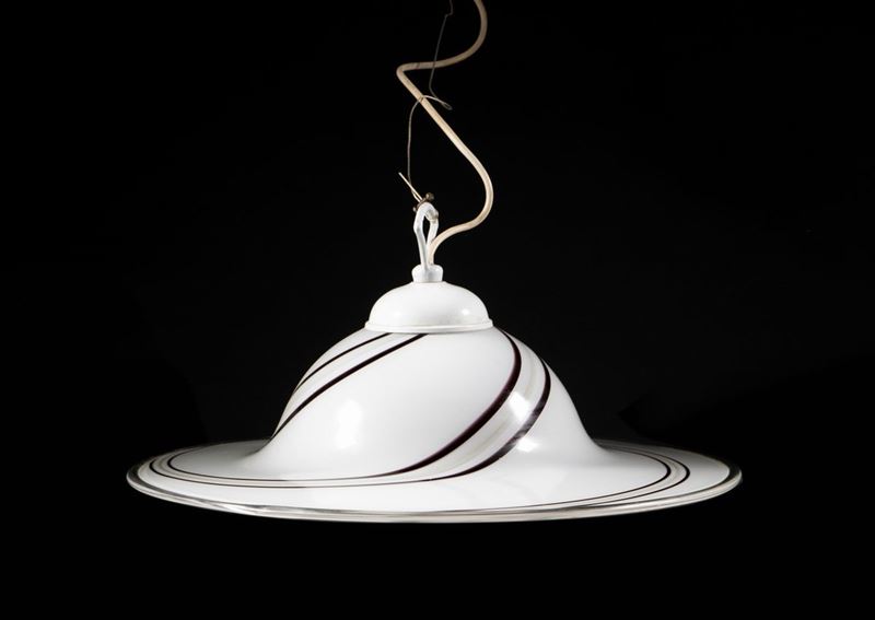 Lampadario di Murano Bianco e Nero