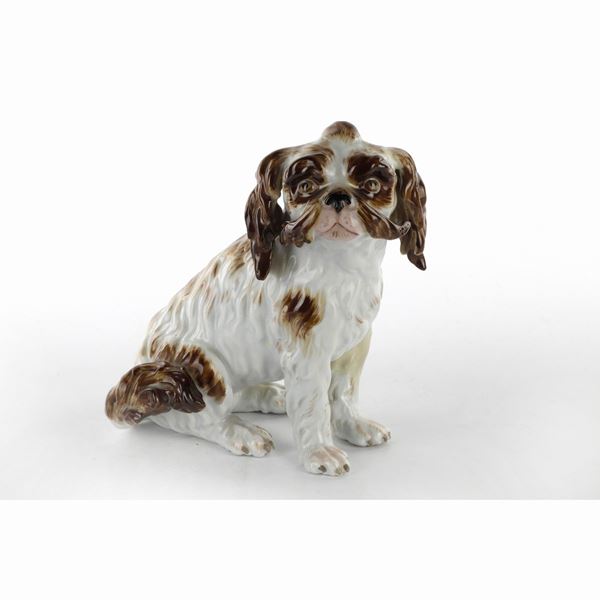 Seated dog sculpture in volume