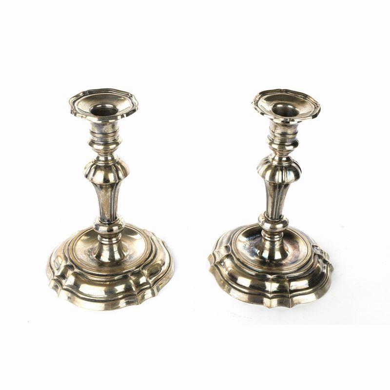 Coppia di Candelieri in Argento 800/1000