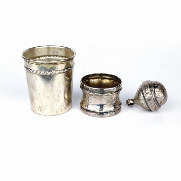 Lot of 3 different objects in 800/1000 silver