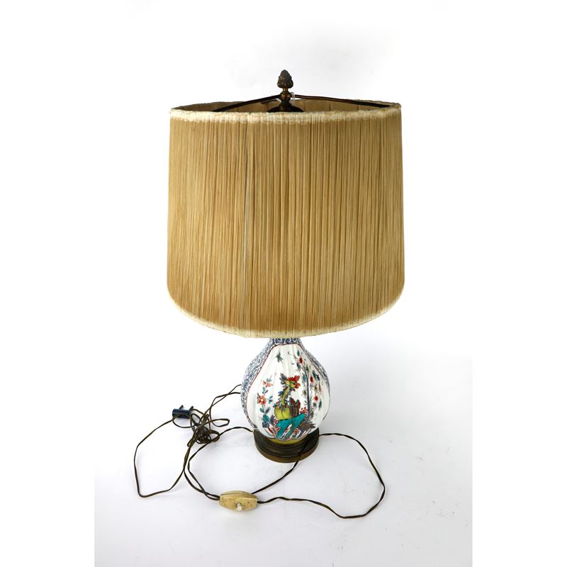 Lampada da Tavolo in Porcellana Policroma