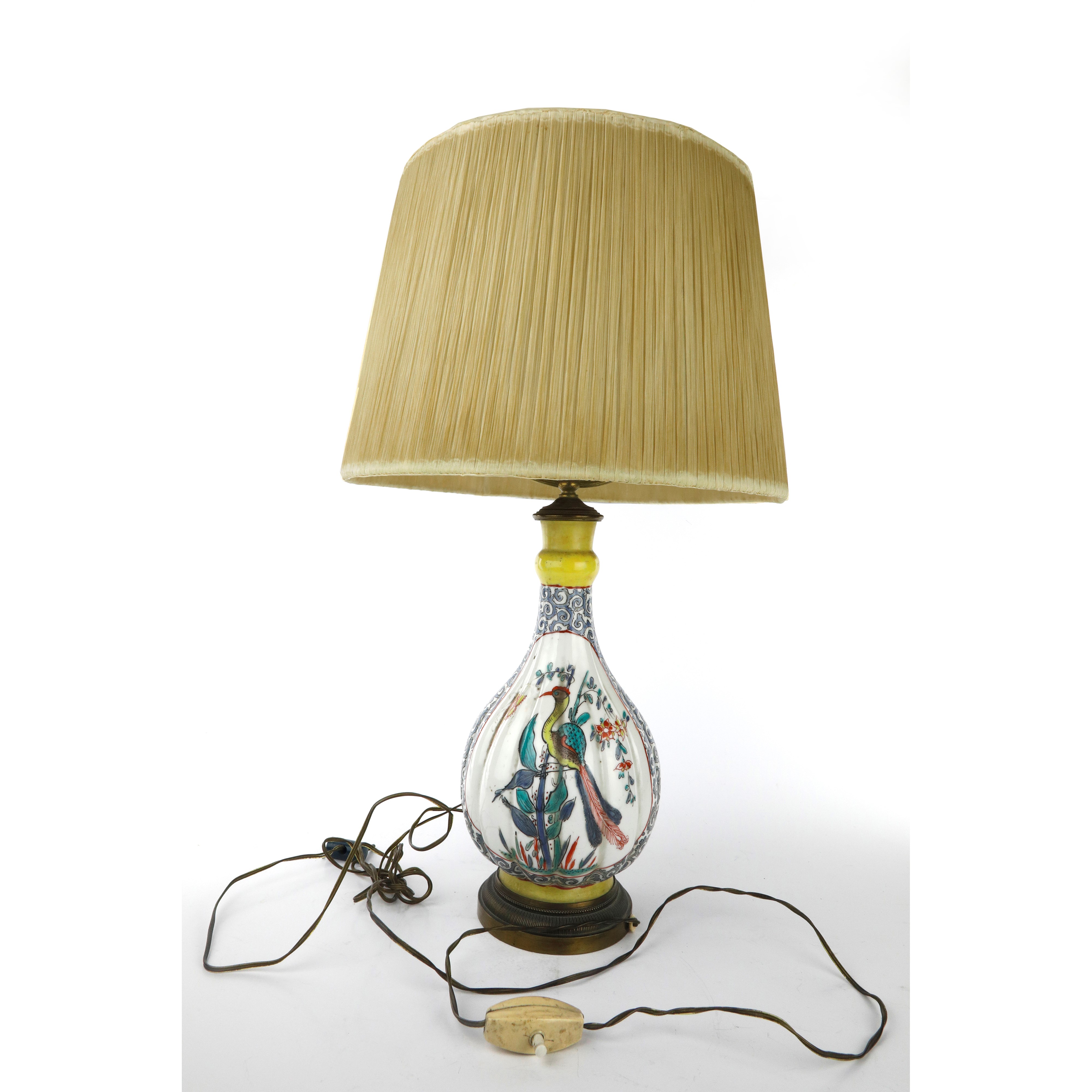 Lampada da Tavolo in Porcellana Policroma