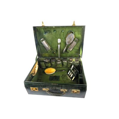 Valigia in Pelle con Necessaire da Toiletta