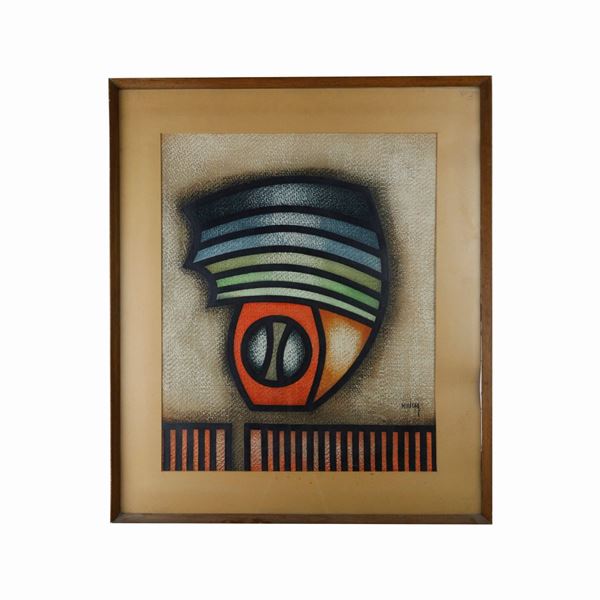 DURIC MIODRAG : Concettuale geometrico  - tecnica mista su carta - Asta Smart Auction: Arredi, Dipinti, Sculture e altro a prezzi vantaggiosi - Bertolami Fine Art - Casa d'Aste