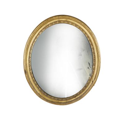 Specchiera in Legno Dorato ed Assetto Ovale