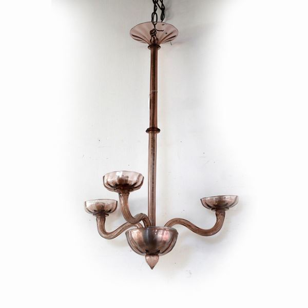 Blown glass chandelier