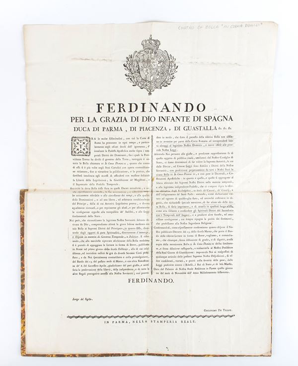 DUCATO DI PARMA. Parma Nella Stamperia Reale 1768