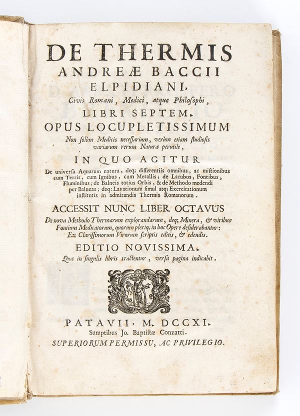 ANDREA BACCI	DE THERMIS. Padova 1711