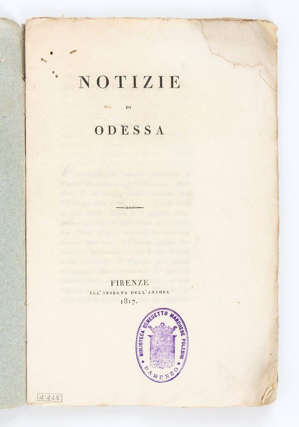 NOTIZIE DI ODESSA. Firenze 1817