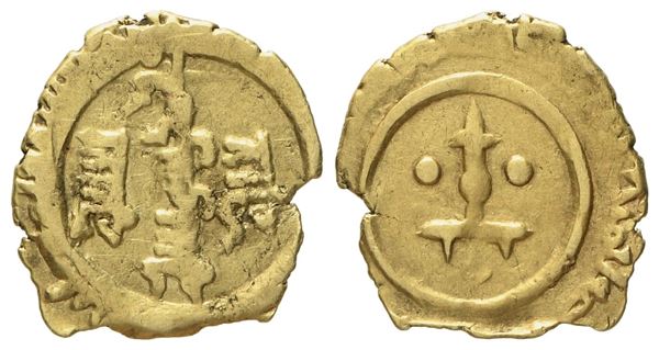 MESSINA. Regno di Sicilia. Ruggero I duca (1072 - 1101). Tarì. Au (0,92 g; 12,81 mm)  - Asta Monete e medaglie medievali e moderne italiane ed estere - Bertolami Fine Art - Casa d'Aste