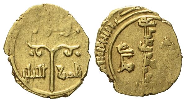 MESSINA. Regno di Sicilia. Ruggero II duca (1105 - 1154). Tarì. Au (0,92 g; 13,1 mm)  - Asta Monete e medaglie medievali e moderne italiane ed estere - Bertolami Fine Art - Casa d'Aste