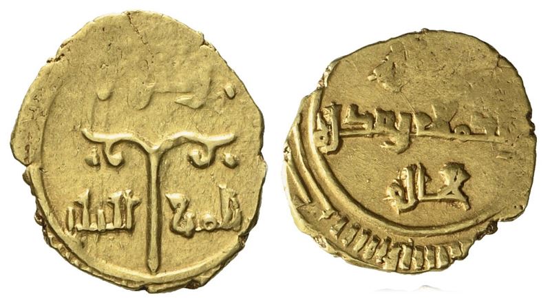 Messina. Regno di Sicilia. Ruggero II Duca (1105 - 1154). Tarì. Au (0,92 G; 13,1 MM)