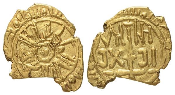 MESSINA. Regno di Sicilia. Guglielmo I duca (1154 - 1166). Tarì. Au (1,21 g; 14,6 mm)  - Asta Monete e medaglie medievali e moderne italiane ed estere - Bertolami Fine Art - Casa d'Aste