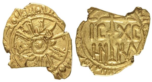 MESSINA. Regno di Sicilia. Guglielmo I duca (1154 - 1166). Tarì. Au (1,21 g; 14,6 mm)