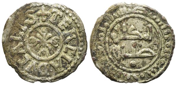 PALERMO. REGNO DI SICILIA. Ruggero II re (1130-1140). Terzo di ducale "Tercia Ducalis" (1140). Ag (0,85 g; 15,1 mm).Spahr 73. Mir 433. R.
