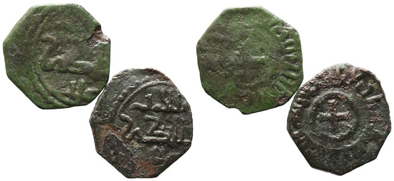 Ruggero II, Lotto di 2 follari (mezzi follari), Regno di Sicilia