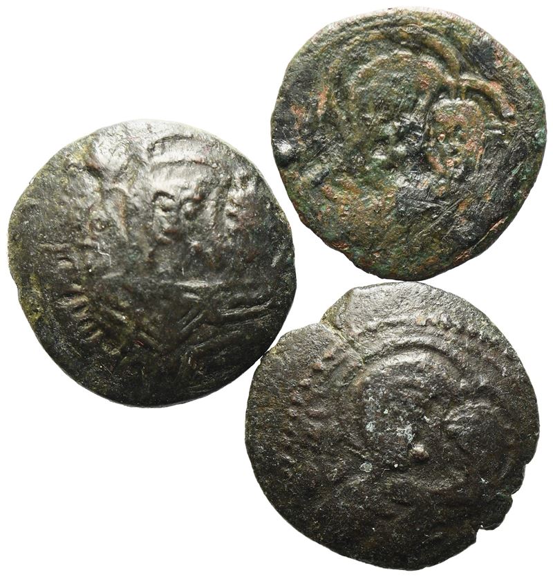 MESSINA. REGNO DI SICILIA. Gugliemo I (1154-1166). Lotto di tre frazioni di follaro. Ae