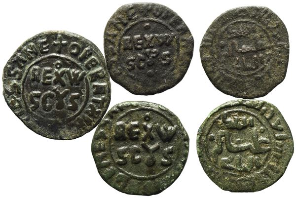 PALERMO. REGNO DI SICILIA. Guglielmo II (1166-1189). Lotto di n. 3 mezzi follari. Cu. Spahr 119. Mir 38.