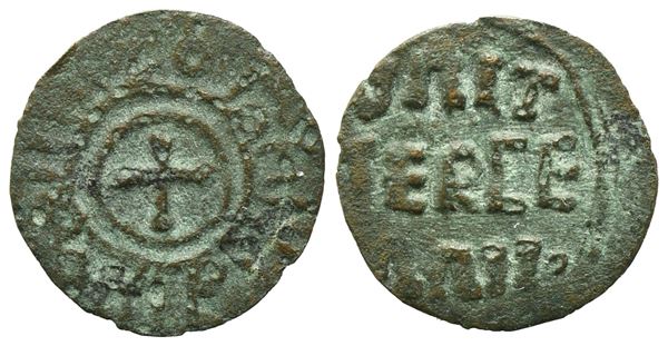 PALERMO. REGNO DI SICILIA. Gugliemo II (1166-1189). Quarto di tercenario. MI; 0,26gr. Laf.168.Spahr 115. Mir 442.