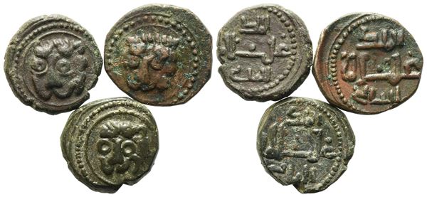 MESSINA. REGNO DI SICILIA. Gugliemo II (1166-1189). Interessante lotto di n. 3 follari. Spahr 118. Mir 37. BB+.Ae