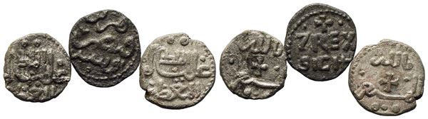 PALERMO. REGNO DI SICILIA. Gugliemo II (1166-1189). Interessante lotto di n. 2 Frazioni di Dirhem e n.1 quarto di tercenario di Tancredi. Conservazioni varie