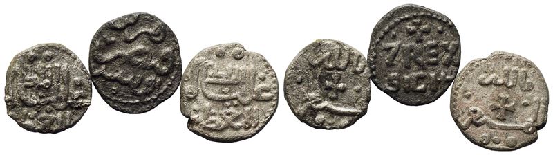 Palermo, Dirhem di Guglielmo II e Tancredi, 1166-1189, Lotto di 2 Frazioni e 1/4 Tercenario
