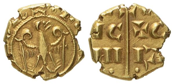 MESSINA. Regno di Sicilia. Federico II (1197 - 1250). Tarì. Au (1,43 g; 11,4 mm)  - Asta Monete e medaglie medievali e moderne italiane ed estere - Bertolami Fine Art - Casa d'Aste