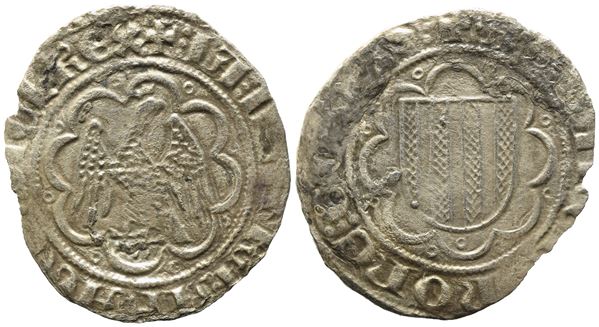 MESSINA. REGNO DI SICILIA. Giacomo d'Aragona (1285-1296). Pierreale. Ag (1,87 g, 24,40 mm). Spahr 2. Mir 179.  Leggermente tosato.