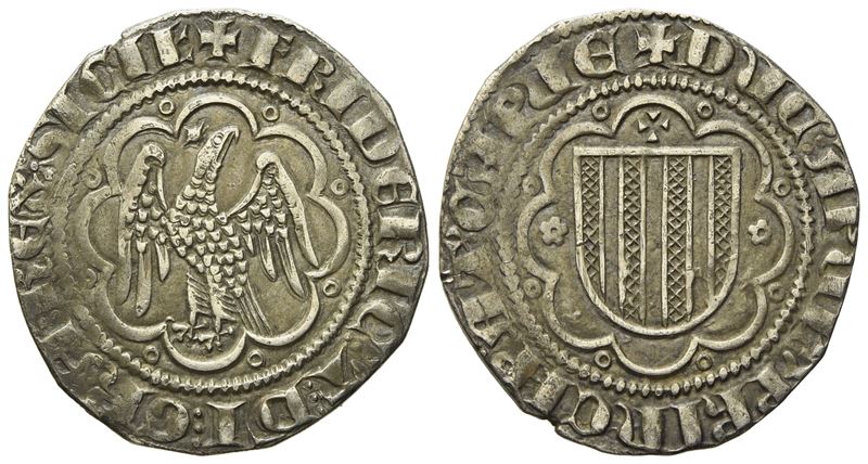 Messina. Regno di Sicilia. Federico III D'aragona (1296-1334). Pierreale. Ag (2,83 G; 23,6 MM)