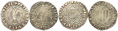 Messina. Regno di Sicilia. Federico III D'aragona (1296-1334). Lotto di 2 Pierreali. Ag (3,21 G; ...