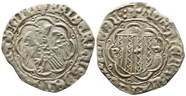MESSINA. REGNO DI SICILIA. Federico IV d'Aragona (il Semplice) (1355-1377). Pierreale, sigle P P. Ag (3,11 g, 23,06 mm). Spahr 27. Mir 194/26.