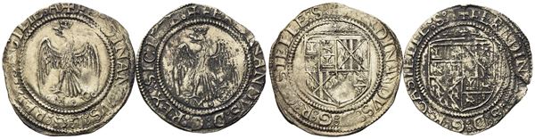 MESSINA. Regno di Sicilia. Ferdinando il Cattolico (1479-1516). Interessante lotto di due tarì. Ag (3,53 g; 27,16 mm) (3,22 g; 25,84 mm)  - Asta Monete e medaglie medievali e moderne italiane ed estere - Bertolami Fine Art - Casa d'Aste