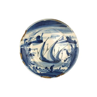 Scodella in Ceramica Bianca e Bleu