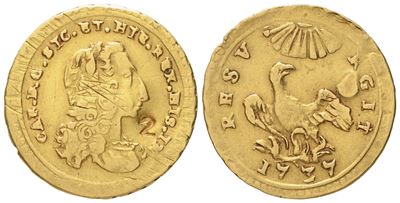 Palermo. Regno di Sicilia. Carlo di Borbone (1734-1759). Oncia 1737. Au (4,48 G; 22,1 MM)