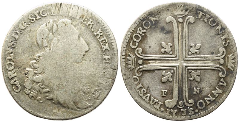 Palermo. Regno di Sicilia. Carlo di Borbone (1734-1759). 6 Tari 1735. Ag (11,45 G; 31,3 MM). Gig....