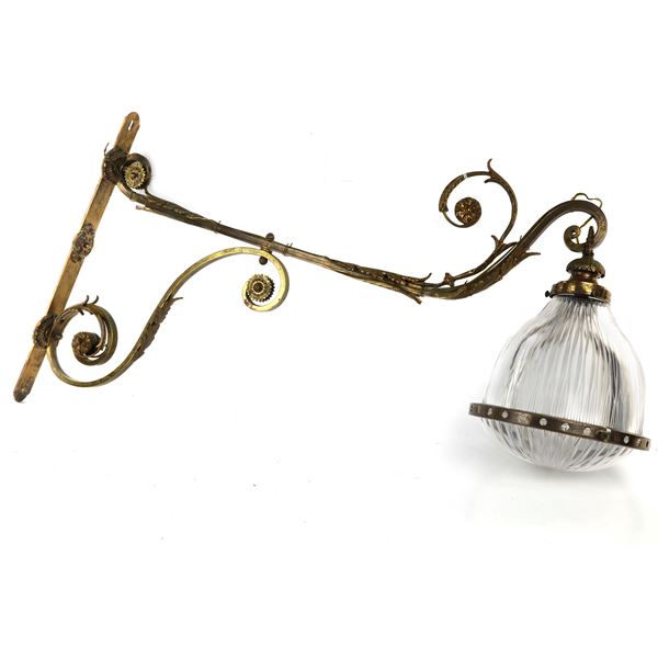 Suspension lamp in brass