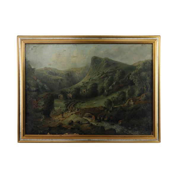 Glimpse of landscape with herds