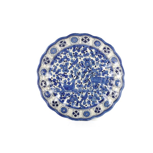 Piatto bacile in ceramica bianca 