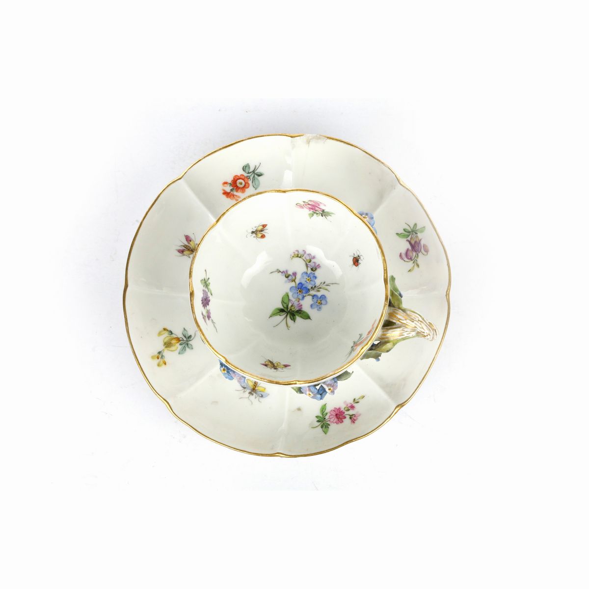 Tazza con Piatto in Porcellana Bianca