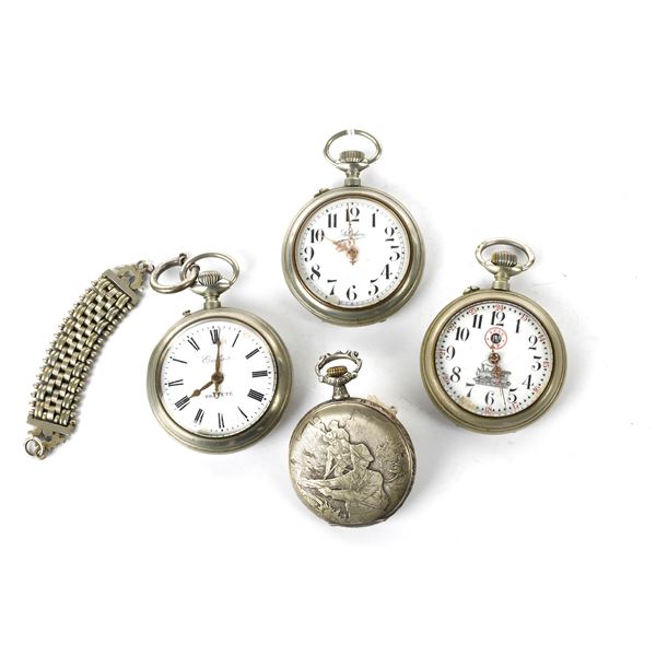 Lotto di 4 orologi da tasca in metallo  (inizi XIX secolo)  - Asta Smart Auction:  [..]