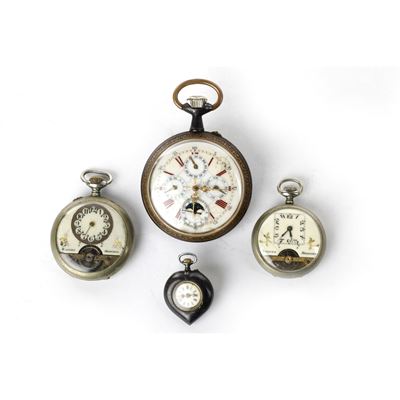 Lotto di 4 Orologi da Tasca in Metallo