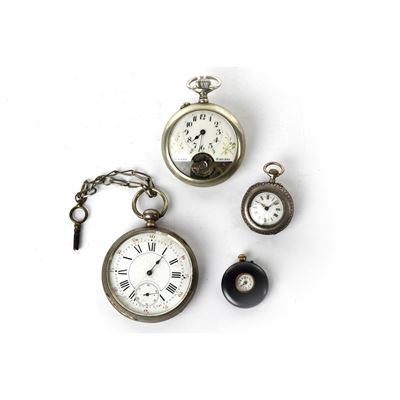 Lotto di 4 Orologi da Tasca in Metallo